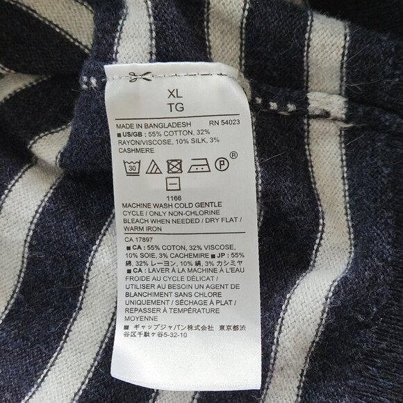 Banana Republic Sweater Mens XL Multi Stripes LS Crew Neck Luxury Yarn Preppy - Picture 11 of 14